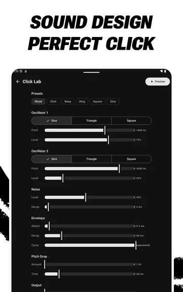 Sound design the perfect click on a tablet: Click Lab.